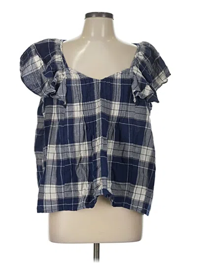 Pre-owned Torrid Short Sleeve Blouse In Blue