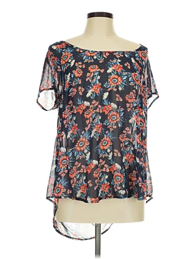 Pre-owned Torrid Short Sleeve Blouse In Blue