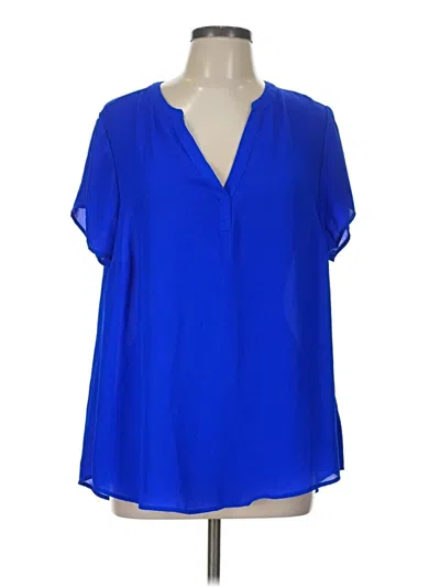 Pre-owned Torrid Short Sleeve Blouse In Blue