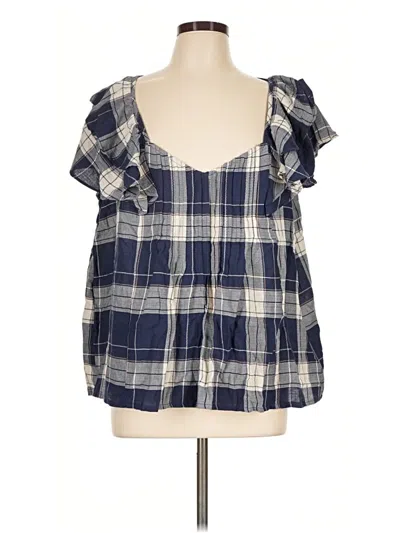 Pre-owned Torrid Short Sleeve Blouse In Blue