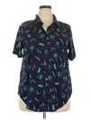 Torrid Short Sleeve Blouse In Blue