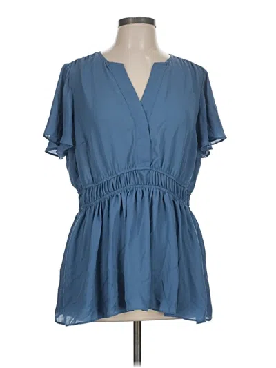 Pre-owned Torrid Short Sleeve Blouse In Blue