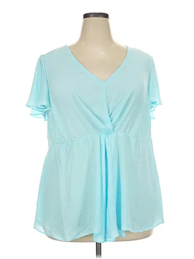 Pre-owned Torrid Short Sleeve Blouse In Blue