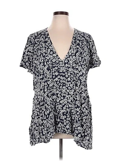 Pre-owned Torrid Short Sleeve Blouse In Blue