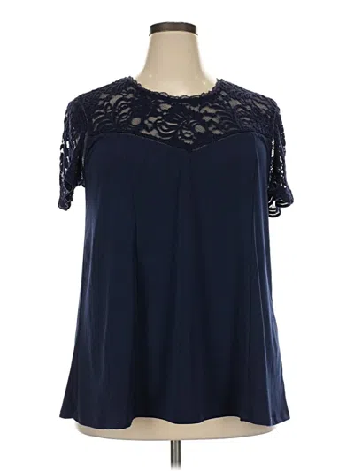 Pre-owned Torrid Short Sleeve Blouse In Blue