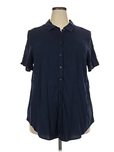 Pre-owned Torrid Short Sleeve Blouse In Blue