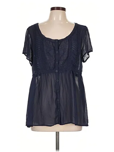 Torrid Short Sleeve Blouse In Blue