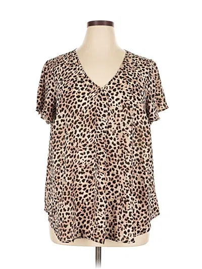 Pre-owned Torrid Short Sleeve Blouse In Brown