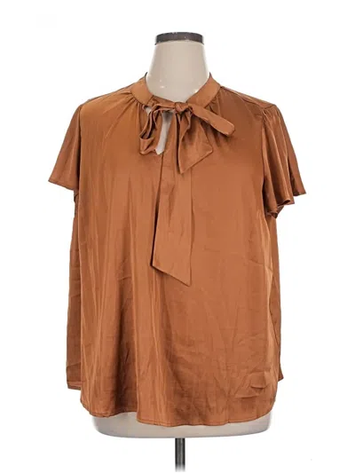 Pre-owned Torrid Short Sleeve Blouse In Brown