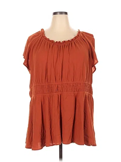 Pre-owned Torrid Short Sleeve Blouse In Brown