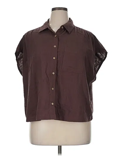 Pre-owned Torrid Short Sleeve Blouse In Brown