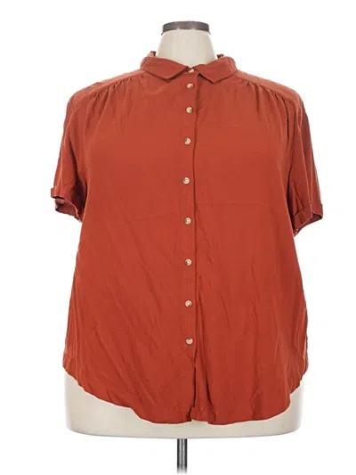 Pre-owned Torrid Short Sleeve Blouse In Brown