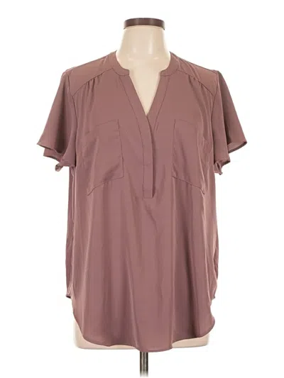 Pre-owned Torrid Short Sleeve Blouse In Brown