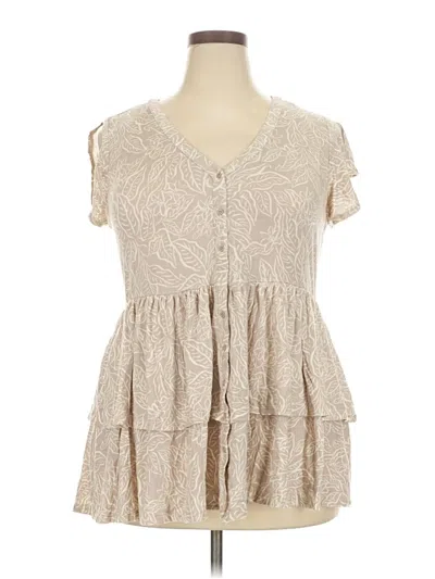 Pre-owned Torrid Short Sleeve Blouse In Brown