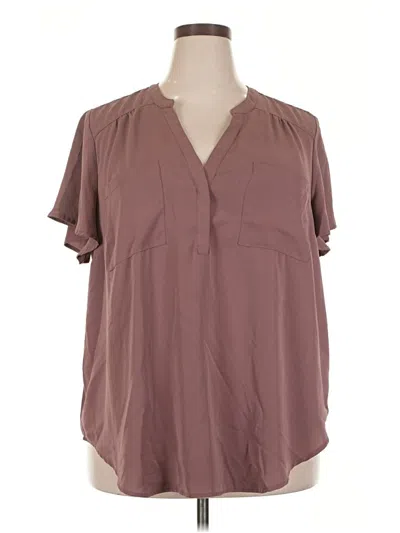 Pre-owned Torrid Short Sleeve Blouse In Brown
