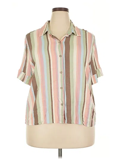 Pre-owned Torrid Short Sleeve Blouse In Brown