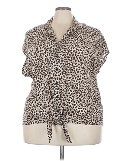 Pre-owned Torrid Short Sleeve Blouse In Brown