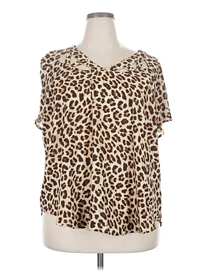 Pre-owned Torrid Short Sleeve Blouse In Brown