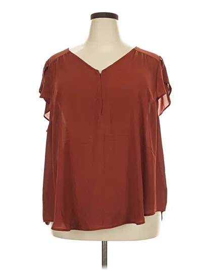 Pre-owned Torrid Short Sleeve Blouse In Brown