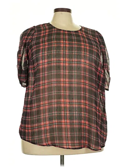 Pre-owned Torrid Short Sleeve Blouse In Brown