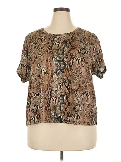 Pre-owned Torrid Short Sleeve Blouse In Brown