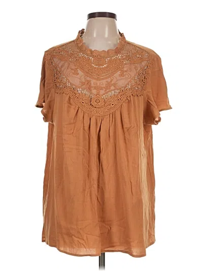 Torrid Short Sleeve Blouse In Brown