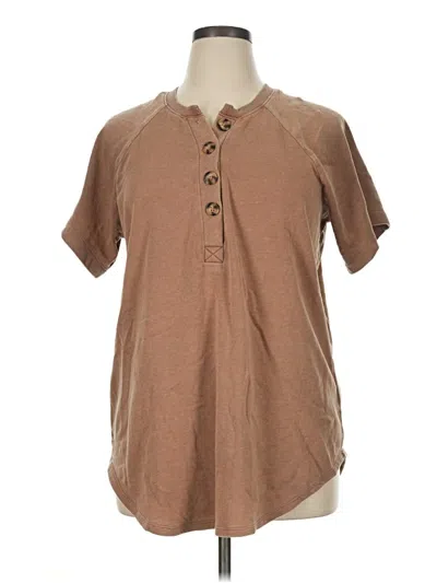 Pre-owned Torrid Short Sleeve Blouse In Brown