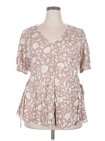 Pre-owned Torrid Short Sleeve Blouse In Brown