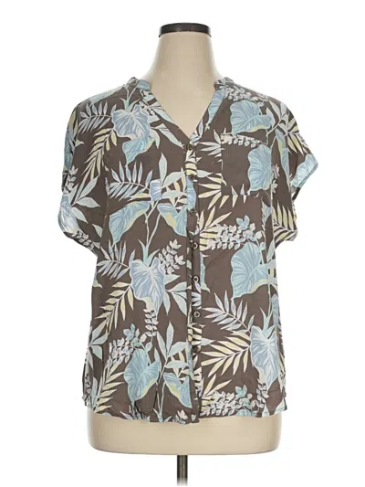 Pre-owned Torrid Short Sleeve Blouse In Brown