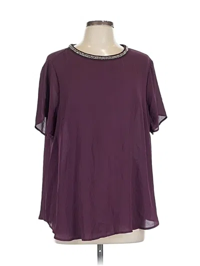 Pre-owned Torrid Short Sleeve Blouse In Burgundy