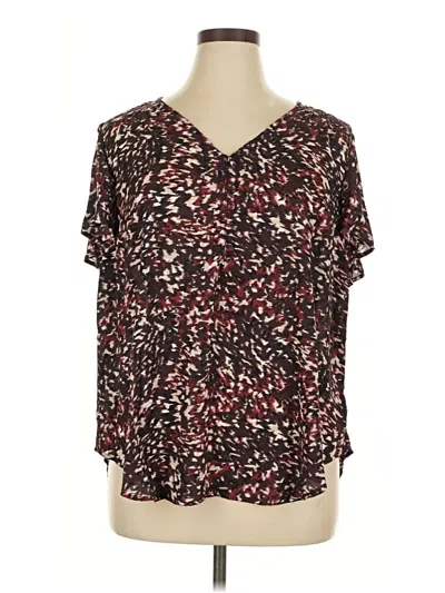 Pre-owned Torrid Short Sleeve Blouse In Burgundy
