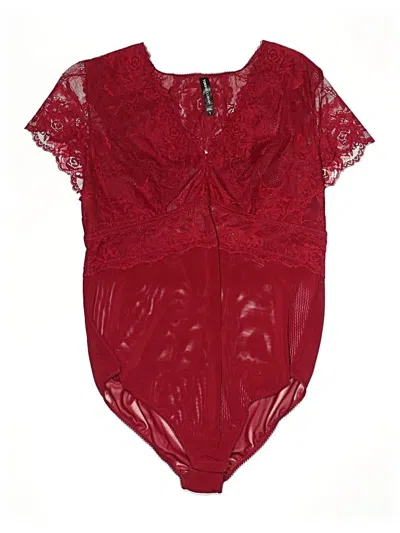 Pre-owned Torrid Short Sleeve Blouse In Burgundy