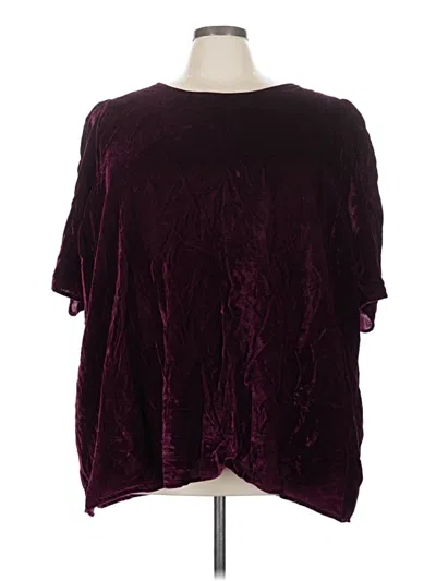 Pre-owned Torrid Short Sleeve Blouse In Burgundy