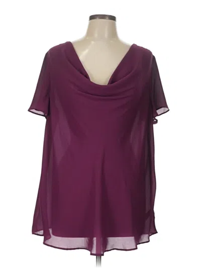 Pre-owned Torrid Short Sleeve Blouse In Burgundy