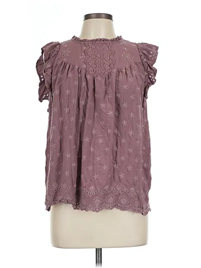 Pre-owned Torrid Short Sleeve Blouse In Burgundy