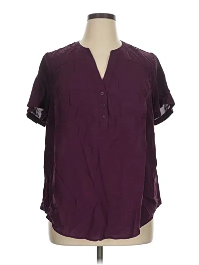 Pre-owned Torrid Short Sleeve Blouse In Burgundy