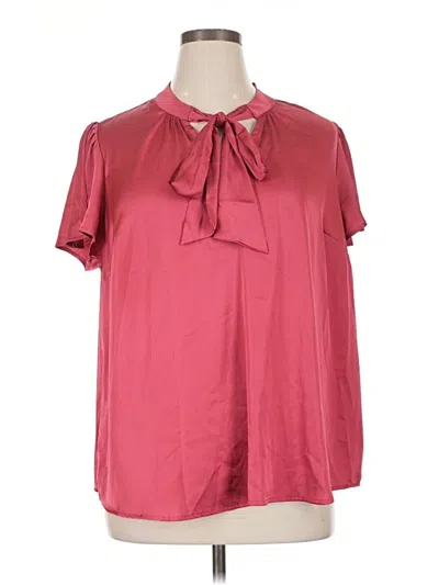 Pre-owned Torrid Short Sleeve Blouse In Burgundy