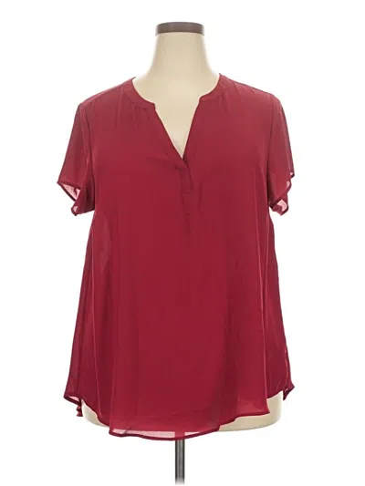 Pre-owned Torrid Short Sleeve Blouse In Burgundy