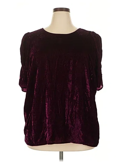 Pre-owned Torrid Short Sleeve Blouse In Burgundy