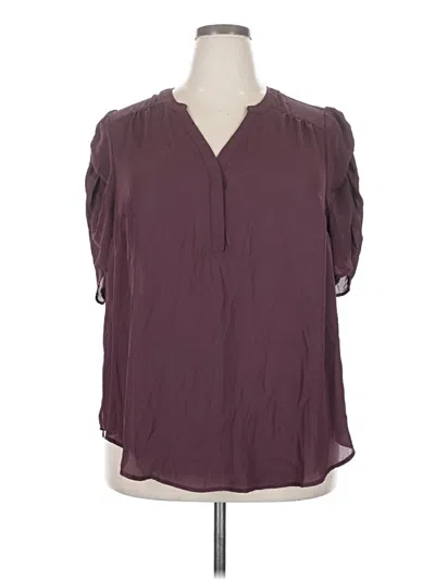 Pre-owned Torrid Short Sleeve Blouse In Burgundy
