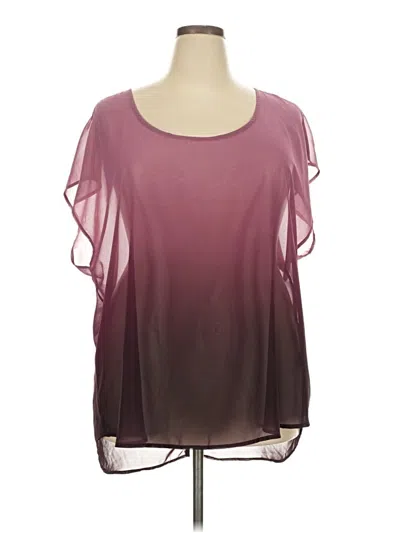 Pre-owned Torrid Short Sleeve Blouse In Burgundy
