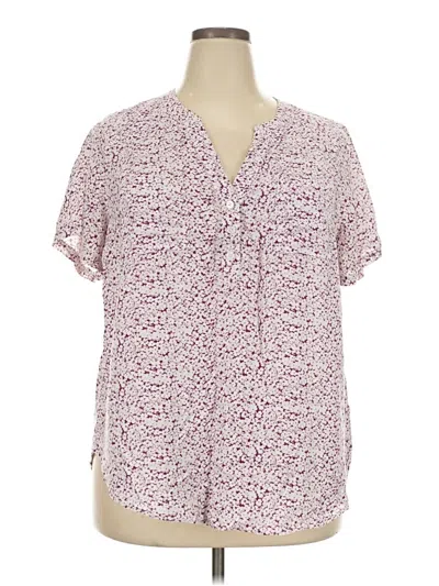 Pre-owned Torrid Short Sleeve Blouse In Burgundy
