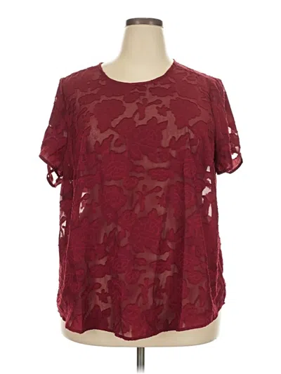 Pre-owned Torrid Short Sleeve Blouse In Burgundy
