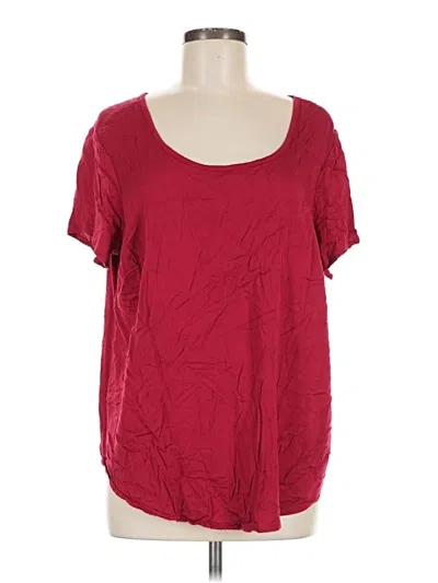Pre-owned Torrid Short Sleeve Blouse In Burgundy
