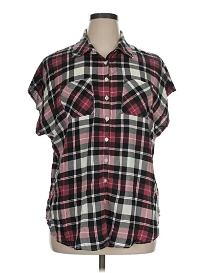Pre-owned Torrid Short Sleeve Blouse In Burgundy