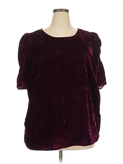 Pre-owned Torrid Short Sleeve Blouse In Burgundy