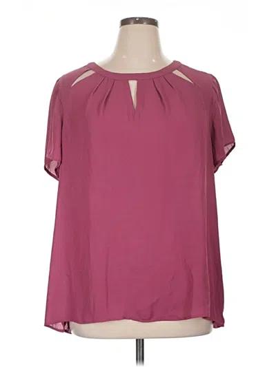 Pre-owned Torrid Short Sleeve Blouse In Burgundy