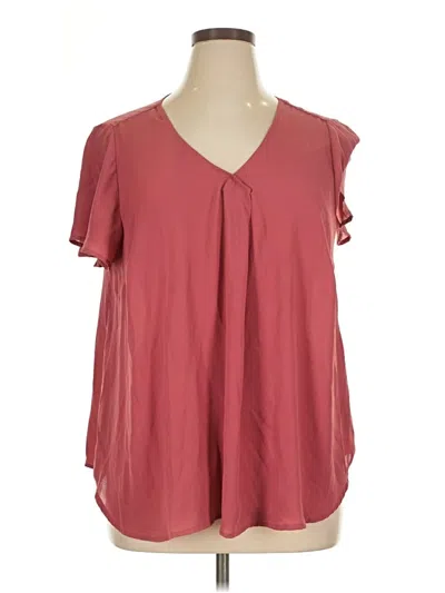 Pre-owned Torrid Short Sleeve Blouse In Burgundy