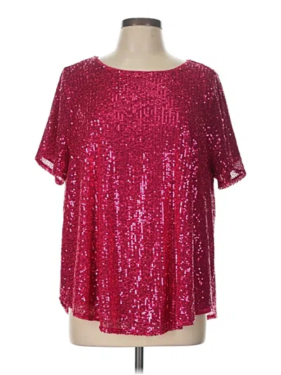 Pre-owned Torrid Short Sleeve Blouse In Burgundy