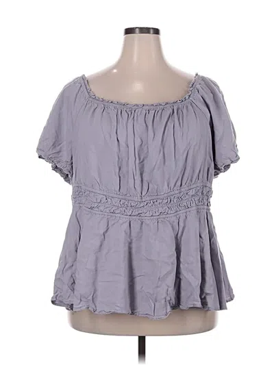 Pre-owned Torrid Short Sleeve Blouse In Gray